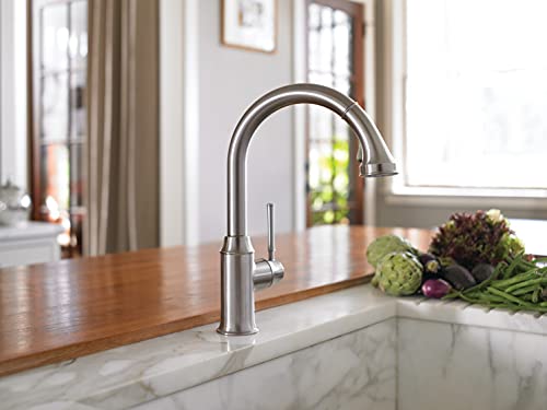 hansgrohe Talis C Stainless Steel High Arc Kitchen Faucet, Kitchen Faucets with Pull Down Sprayer, Faucet for Kitchen Sink, Magnetic Docking Spray Head, Stainless Steel Optic 04215800 by hansgrohe - Image 5