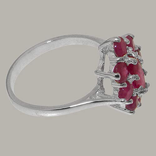 925 Sterling Silver Real Genuine Ruby Womens Statement Ring - Size 8.25 #TOP3