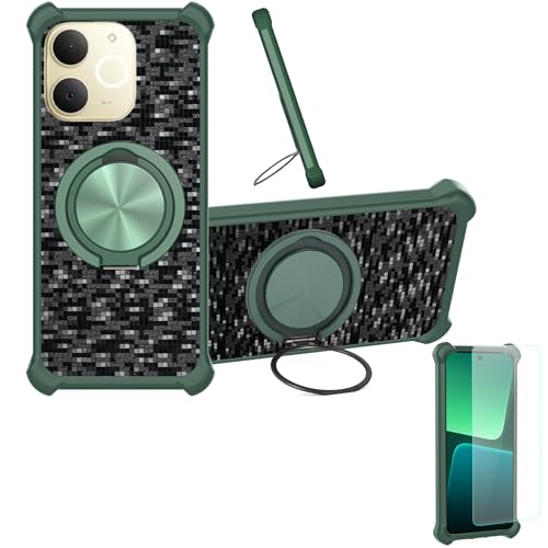 �Ή� Realme Note 70t �P�[�X Phone Case [1�� 9H+�d�x���� �K���X�t�B����][360°��]���X�^���h�A�}�O�l�b�g��]CX-12-LV