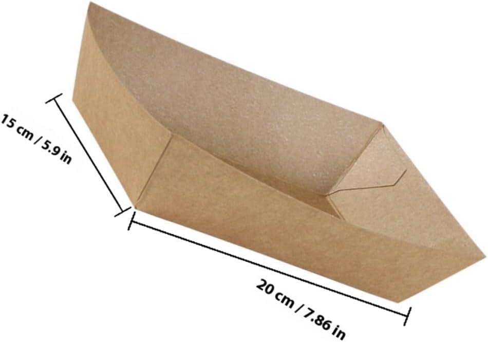 100pcs Kraft Paper Food Containers Grease-resistant Takeout Boxes for Fried Chicken and Snacks Disposable Paper Food Packaging