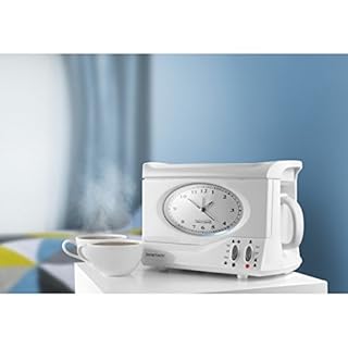 SWAN STM201N Vintage Teasmade with a Traditional Dial Clock, Rapid Boil and Alarm, 600ml, 850W, White