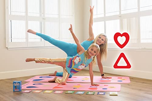 Chi Universe, Yoga Mat, Yoga Game, Pink, Tween, Parent, Adult size, Free App, How-To Game Poster, Fun Activities, Follow the Symbols, Aligns the Body, Easy to Learn, All Levels, Chi Mat, Yoga, Fitness, Exercise, Meditation, Wellness