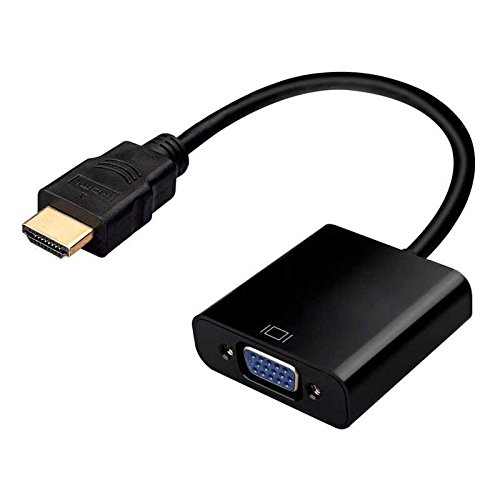 OcioDual adaptador conversor de sinal vídeo cabo de entrada HDMI macho a saída VGA fêmea 1080p preto para PC PS3 DVD Monitor