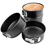 4 moldes antiadherentes de 6 pulgadas con fondo extraíble de acero al carbono para tartas de queso, molde redondo con hebillas de resorte de acero inoxidable para hornear cocinas restaurantes