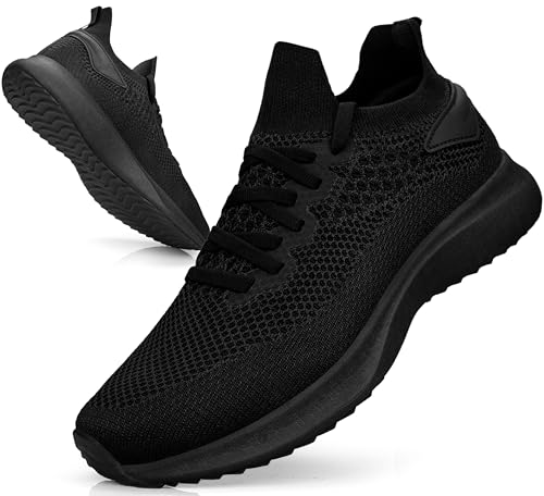 Giniros Zapatillas de Deportivas Hombre Ligeros Transpirables Zapatillas Running Bambas Sneakers Correr Jogging Caminar Casual Atlético Tenis Fitness Gym Negro 41EU