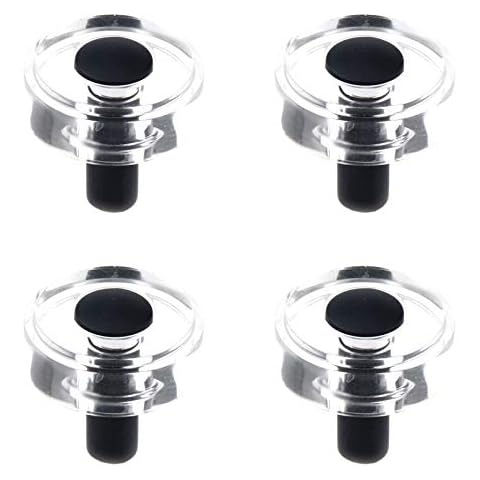 MY MIRONEY Clear Acrylic Knob 1.38" Diameter Round Cabinet Handle Black Furniture Drawer Door Knobs with Screws Pack of 4 Cover