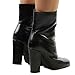 Liliana Mahomes-1 Womens Split Toe Tabi Boots Chunky Block Heel Ankle Booties (Black, US Footwear Size System, Adult, Women, Numeric, Medium, 10)