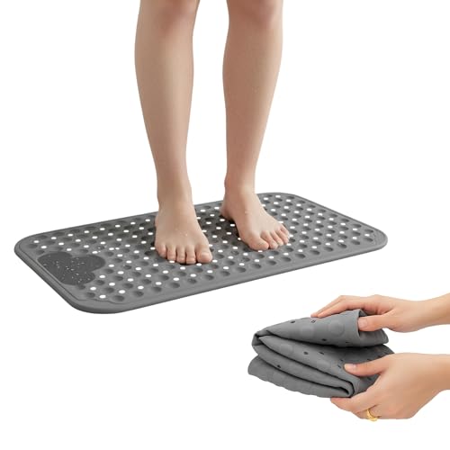 La mejor selección de Alfombrillas para bañera , tabla con los diez mejores. 48 Bluelander Tapete para Baño Antideslizante 70 * 41 cm con Ventosas y Cepillo para Pies, Tapete con 200 Puntos de Masaje, Tapete de Baño Seguro y Confortable para Ducha o Tina
