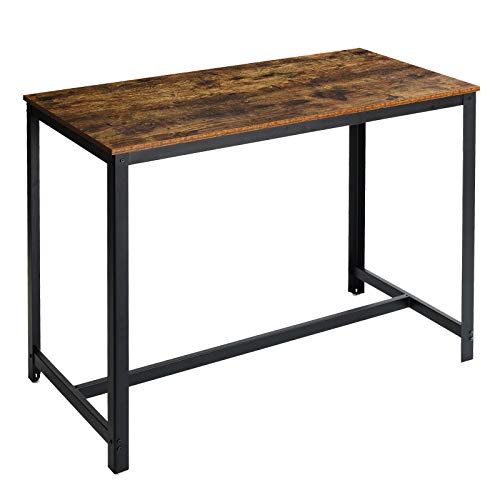 YMYNY Industrial Bar Table, Kitchen Dining Table, Homeoffice Desk with Metal Frame, 47.2