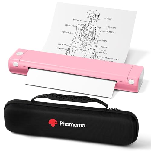 Image of Phomemo Inkless Portable Printer for Travel - Wireless Thermal Printer Compatible with Phone & Laptop, Bluetooth Printers Supports 8.5 inch X 11 inch Letter Thermal Paper, Come with Carry Case