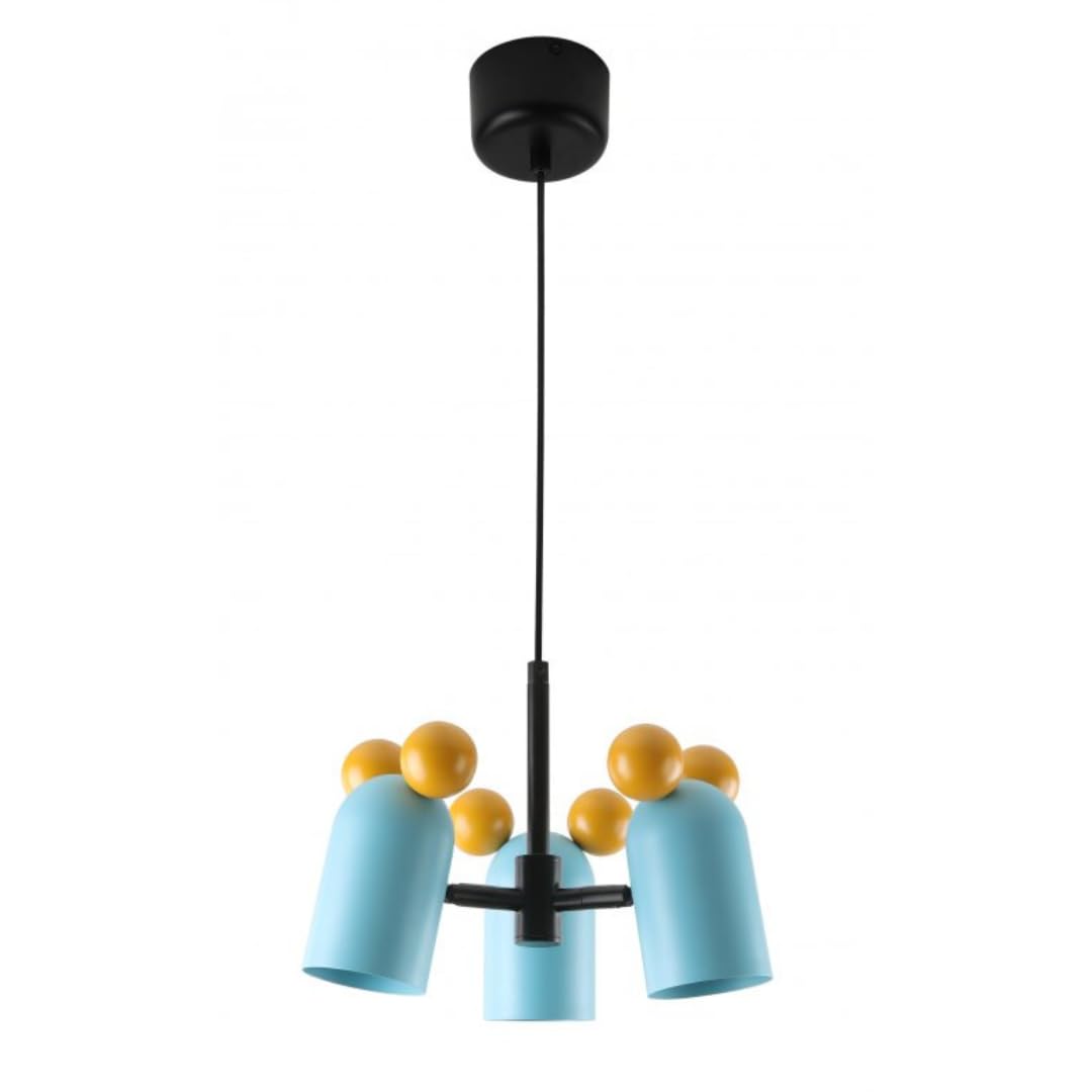 GTV - Lampada a sospensione MOUSE – max. 250 V, 50/60 Hz, 3 x E27, max. 25 W, IP20, media 30 cm, blu