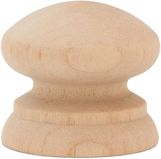 Woodpeckers British Wood Knobs 2 inch, Pack of 50 Unfinished Round Wooden Knobs for Crafts, Dresser Drawers, Cabinets, and Furniture