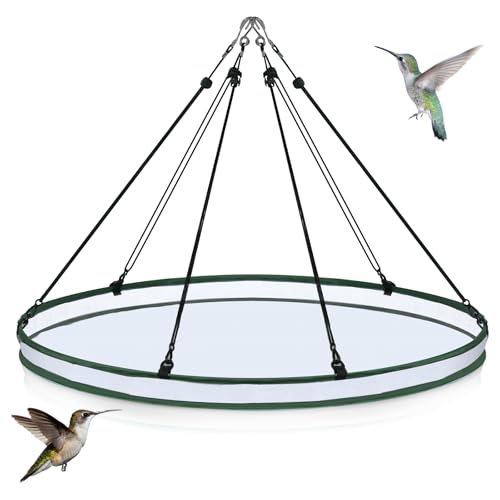 FoldTier Universal Wild Bird Seed Catcher Hanging Hoop Platform Bird Seed Catcher Tray for Hummingbird Feeders Bee Feeder Outdoor Garden Accessories(2 Pieces,30 Inch)