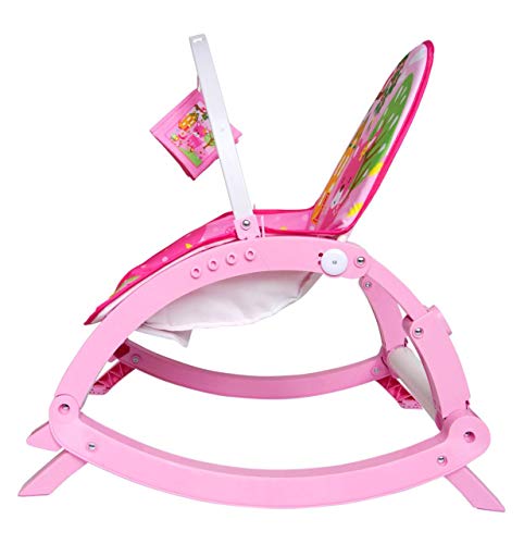 Cadeira de descanso vibratória musical com bandeja removível Rosa até 11kgs
