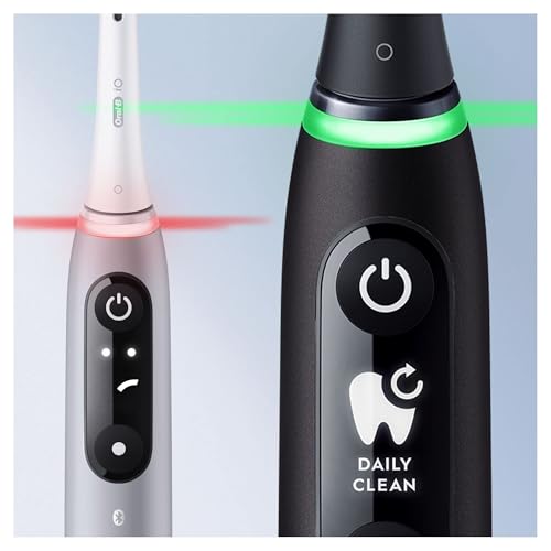 Oral-B iO Elektrische Zahnbürsten, 2 Stück, Schwarz und Rosa, Griffe mit schwarzem und weißem Display, Bluetooth, 3 Aufsteckbürsten – Bild 5