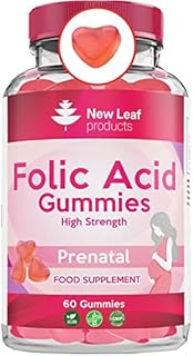 Folic Acid Gummies High Strength Folic Acid Pregnancy Chewable Vegan Pregnancy Vitamins for Women 400mcg 800mcg Vitamin B9 Prenatal Conception Folate Vitamins Plant Based Pregnancy Supplements X60