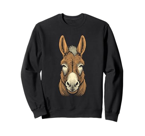 Asno Huella Dactilar Animales Mula - Granjero Granja Burro Sudadera