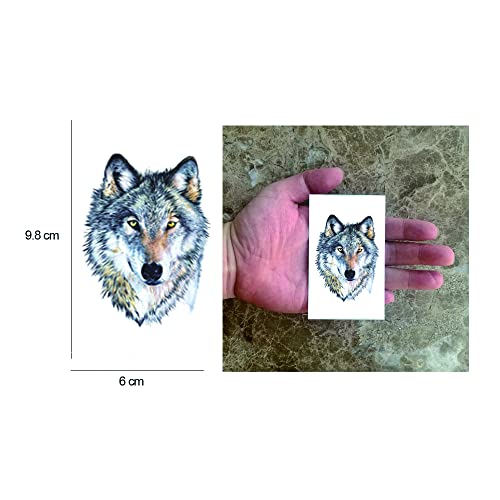 Wyuen 24 Sheets Wolf Temporary Tattoo Sticker Women Men Animal Tattoos Body Art Waterproof Hand Fake Sticker (W24-01) #TOP2