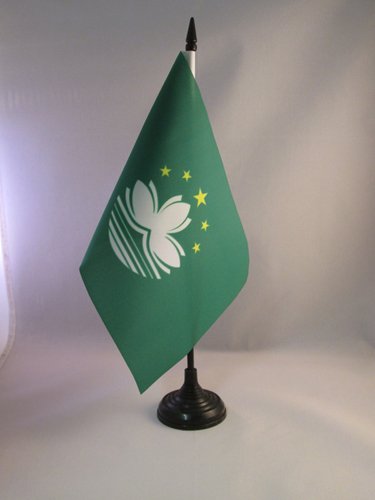 AZ FLAG Macau Table Flag 5'' x 8'', Macanese Office Decoration 100% Polyester 21 x 14 cm - Image 2