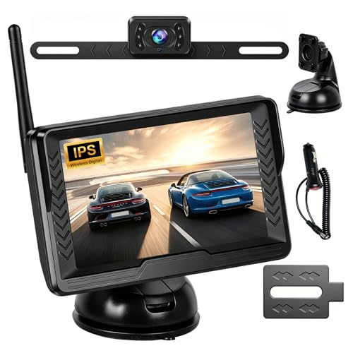 Hikity 5" IPS Écran AHD Kit Caméra de Recul sans