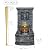 32.28'' Outdoor Garden Floor-Standing Water Fountain Lion Head Stone with Lights Outdoor Waterfall for Patio, Backyard, Deck, Porch and Home Art Decor