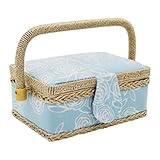 【Construction de matériaux de qualité】: La boîte à couture est dotée d'un extérieur en bois et en polyester doux et d'un plateau amovible en PP robuste qui conserve sa forme grâce à une utilisation régulière