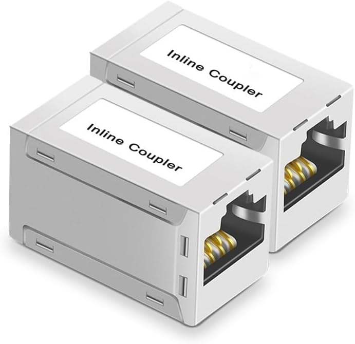 Shielded RJ45 Inline Ethernet Coupler, Female to Female Ethernet Extender Adapter Cat7 Cat6/Cat5e(CAT5E)