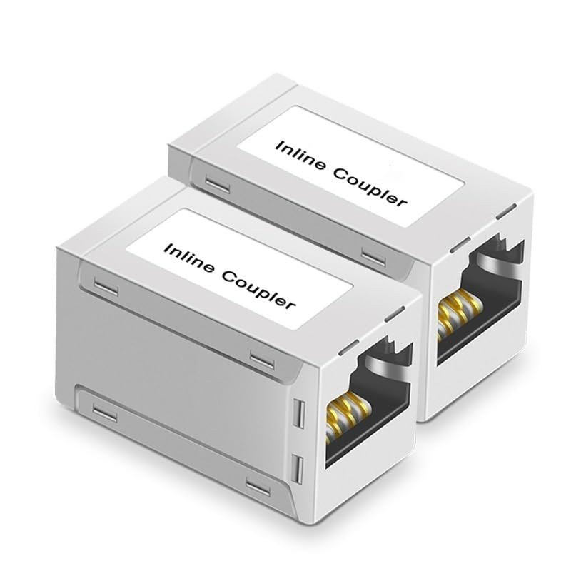 Shielded RJ45 Inline Ethernet Coupler, Female to Female Ethernet Extender Adapter Cat7 Cat6/Cat5e(CAT7)