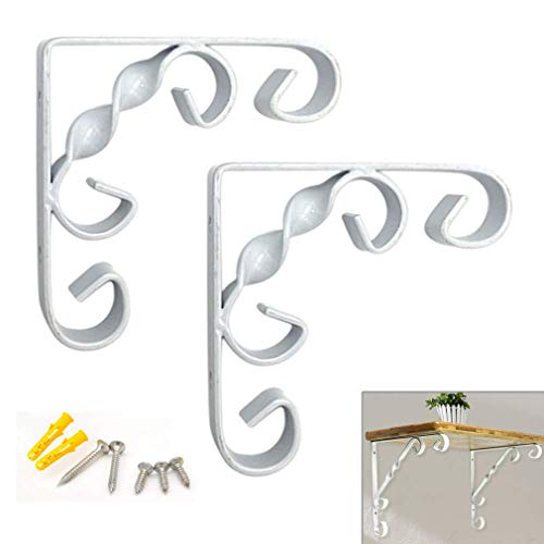 KaKaDz - Staffe per consolle, montaggio a parete, staffe angolari, in ferro battuto, triangolari, con viti, 2 pezzi