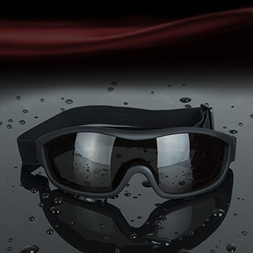 Viriber Motorcycle Goggles Bike Goggles UV Protective Outdoor Glasses Dust-proof Protective Combat Goggles Military Sunglasses Outdoor Tactical Goggles (Black-Safety Goggles)