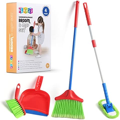 Play22 Kids Cleaning Set 4 Piece - Toy Cleaning Set Includes Broom, Mop, Brush, Dust Pan - Toy Kitchen Toddler Cleaning Set is A Great Toy Gift for Boys & Girls Cover