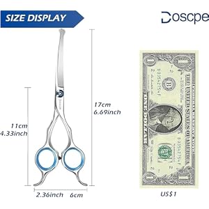 Curved Dog Grooming Scissors 6.69 inches Round Tips Pet Grooming Shears for Dog Cat on Face Paw Hair Trimming Right Left Handed Curved Dog Grooming Scissors 6.69 inches Round Tips Pet Grooming Shears for Dog Cat on Face Paw Hair Trimming Right Left Handed