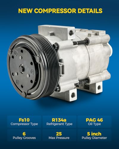 Image of PHILTOP YCC244 Air Conditioner AC Compressor with Clutch for Ford Ranger 2002-2008 3.0L, Mazda B3000 2002-2007,B2300 2006