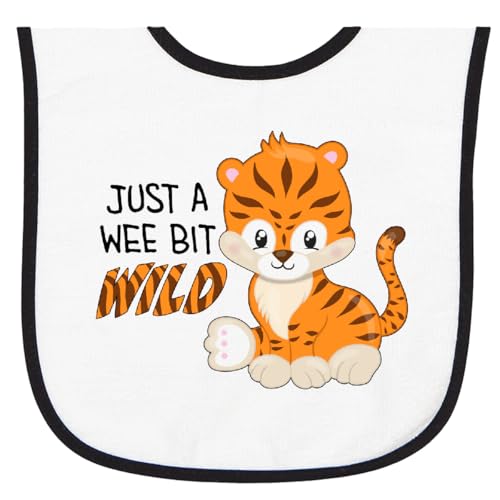 inktastic Just a Wee Bit Wild- Cute Tiger Cub Baby Terry Cloth Bib