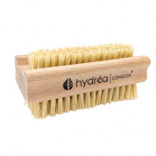 Image of Hydrea London Nail Brush - Double-Sided Pedicure & Manicure Brush with Natural Cactus Bristles - 100% Vegan Hand Scrub, Fingernail Cleaner, & Tough Toenail Cleaning Scrubber
