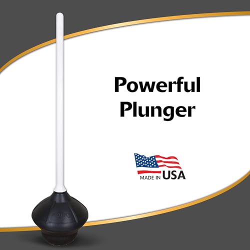 Image of Korky Toilet Plunger - Fits All Bowl Shapes - Clears Common Clogs - Flexible Rubber for Effective Plunge - All Purpose Power Plunger
