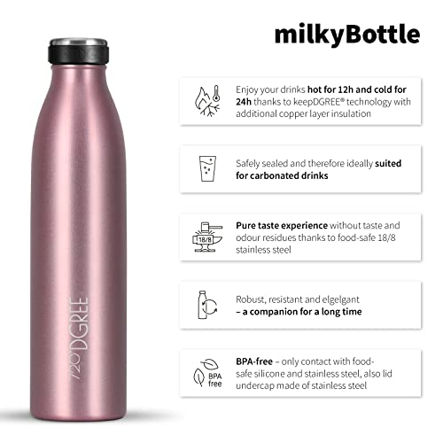 720°DGREE Vaccum Insulated Water Bottle “milkyBottle“, 500 ml, BPA-Free, Leakproof, Thermo Stainless Steel Flask, Kids - Image 2