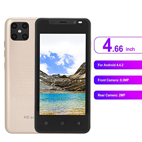 Gowenic Ip12 Pro 4.66 Inch Display Smartphone, 512Mb 4Gb, 0.3Mp 2Mp Camera, Mtk6572 Dual Core Cpu Dual Sim Dual Standby Unlocked Phone, Unlocked Phone For Android 4.4.2(Gold) #TOP1