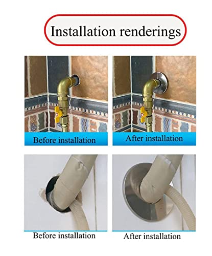 Image of 2pcs Wall Split Flange, Stainless Steel Round Escutcheon Plate Wall-mounted Water Pipe Cover Accessories for 41mm Diameter Pipe