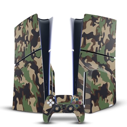 Couverture de protection PS5 Slim Disc pour masquer les rayures vinyle camo marron