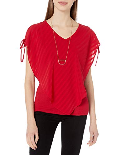 A. Byer Juniors Popover Top, Red, M