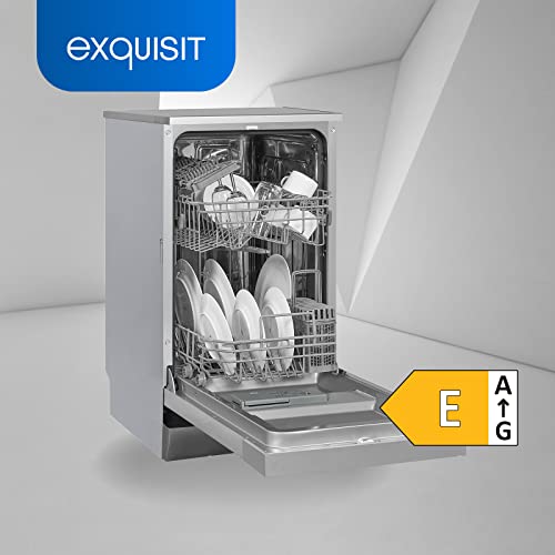 Exquisit Geschirrspüler GSP9109-030E silber | Geschirrspüler 45 cm unterbaufähig und freistehend | 9 Maßgedecke | LED | Spülmaschine 45 cm freistehend – Bild 3