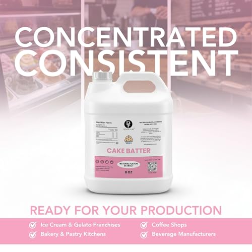 Image of Dolce Flav Natural Cake Batter Extract - 8 Ounce Water-Soluble Kosher, Sugar-Free, Concentrated Cake Batter Flavor for Frosting, Cupcakes & Ice Cream