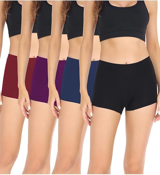 louryn koulyn Women's Boyshorts Panties Seamless Boxer Briefs for Ladies Underwear Shorts with Seamless Fabric 4 Pack-picture-51