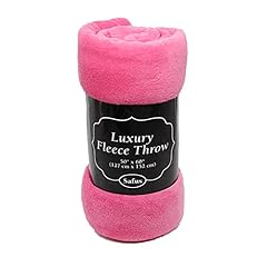 Pink Solid Fleece Throw 50'' X 60'' Pink