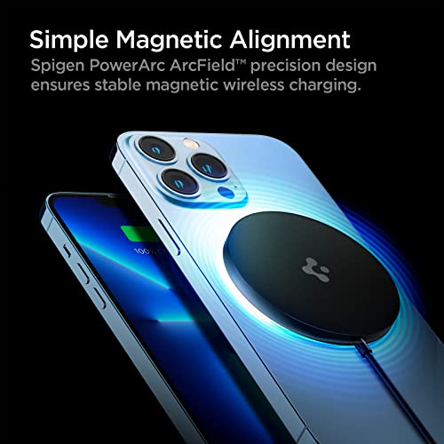 Image of Spigen ArcField Magnetic Wireless Charger Compatible with iPhone 17 /16 /15 /14 /13 /12 Pro Max Mini, AirPods 3 /2, AirPods Pro 2 /1 - Black