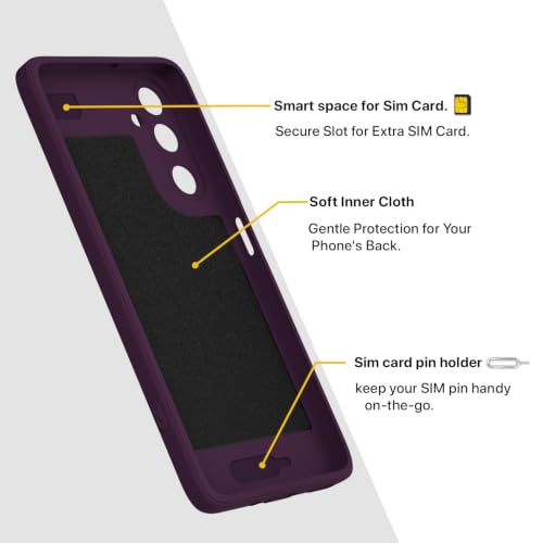 Image of Pikkme Back Cover for Samsung Galaxy M47 5G Soft Matte Silicone Mag-Safe Design (Mag-Safe Not Support) Camera Protection | Slim Fit Bumper Cover (Purple)