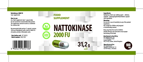 Nattokinase 120 Vegan Kapseln mit je 100 mg (20.000 FU/g) Laborgeprüft, Hochdosiert, Nicht GVO – Bild 3