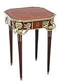 Profondeur: 50 cm Casa Padrino Table d\'Appoint Baroque en Acajou Marqueté/Doré H75 x 50 cm - Table d\'Appoint Style Louis XVI - Mobilier