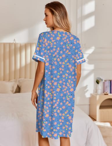 Image of Ekouaer Nightgowns for Women House Dress with Pockets Snap Front House Coat